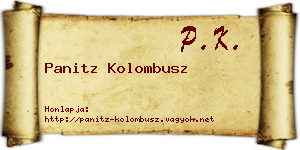 Panitz Kolombusz névjegykártya